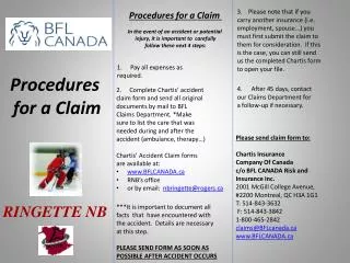 Procedures for a Claim