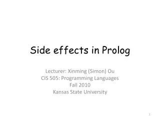 Side effects in Prolog