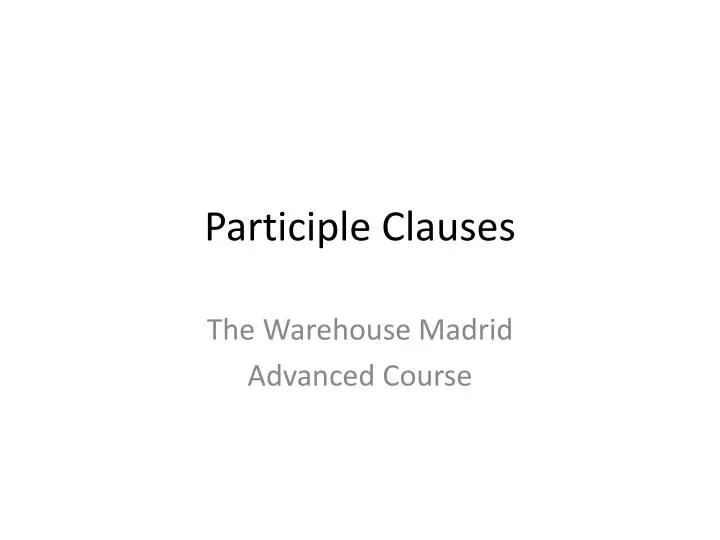 participle clauses