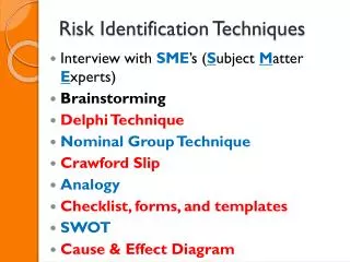 risk identification techniques