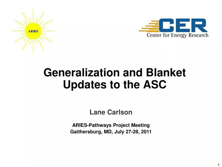 generalization and blanket updates to the asc