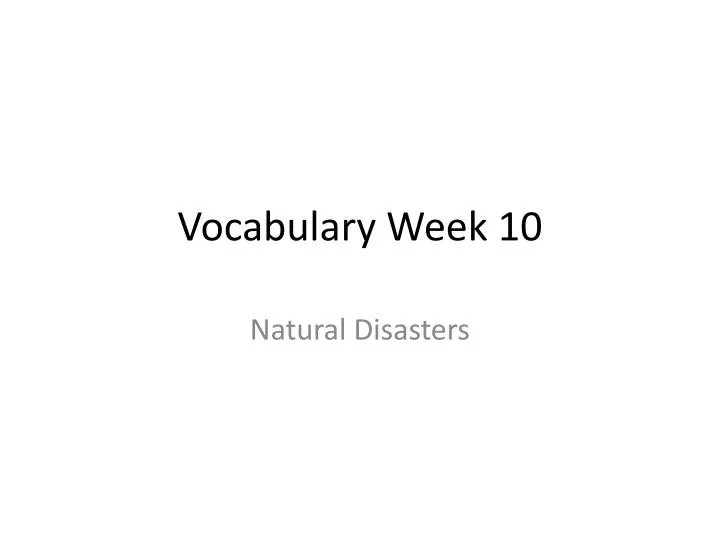 vocabulary week 10