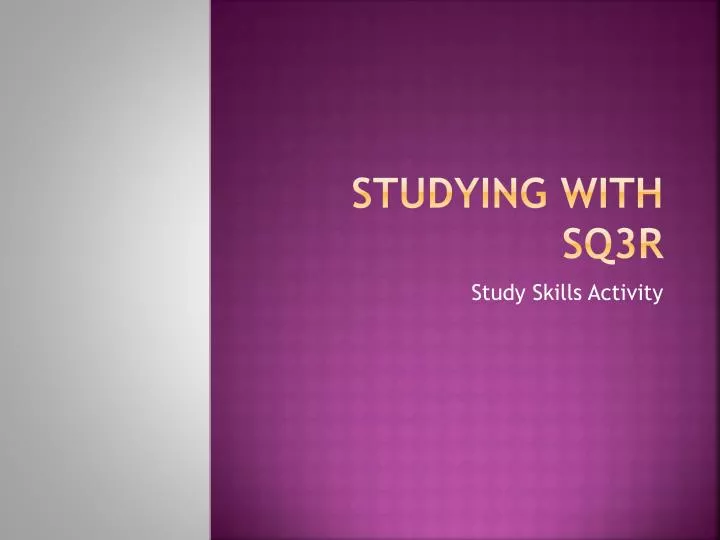 studying with sq3r