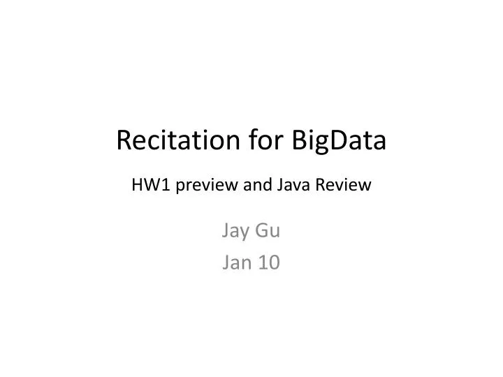 recitation for bigdata
