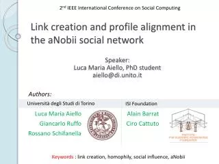Link creation and profile alignment in the aNobii social network