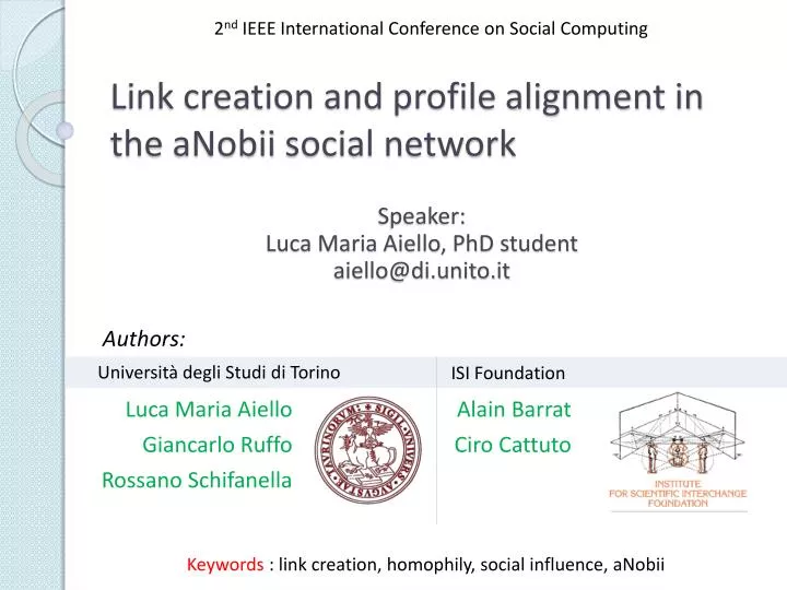 link creation and profile alignment in the anobii social network