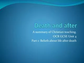 death and after