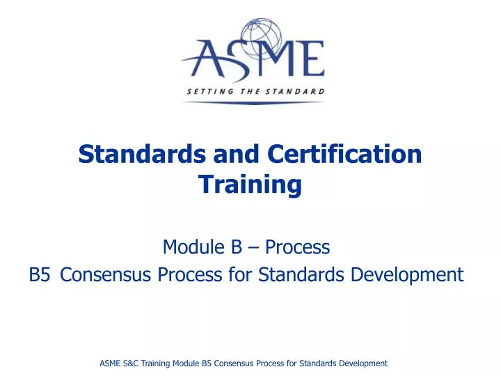 standards and certification training