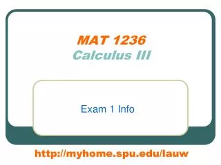 MAT 1236 Calculus III