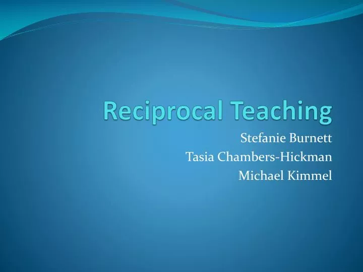 reciprocal teaching