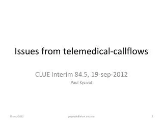 Issues from telemedical-callflows