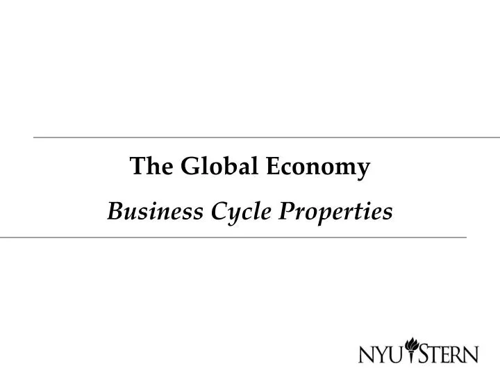 the global economy business cycle properties