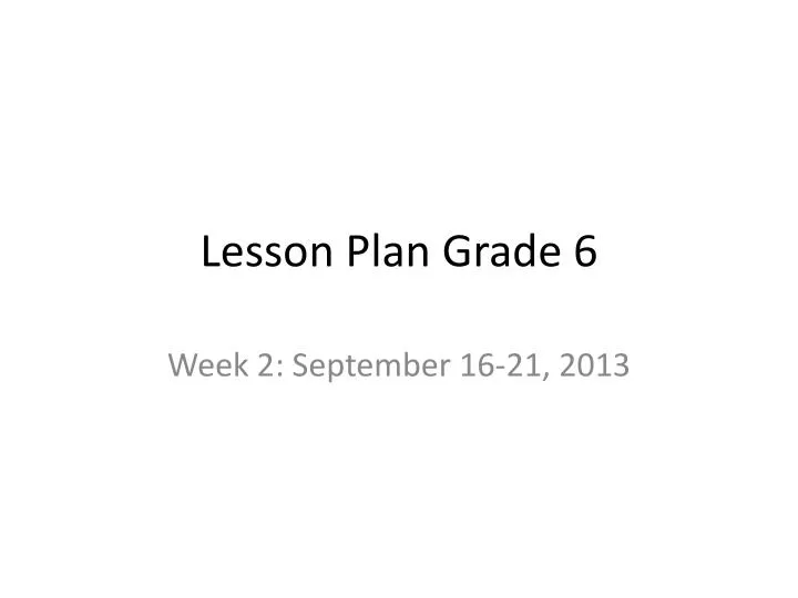 lesson plan grade 6