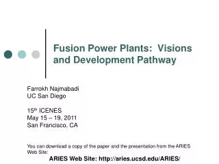 Fusion Power Plants: Visions and Development Pathway