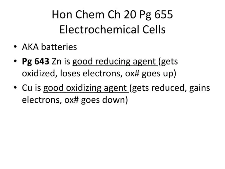 hon chem ch 20 pg 655 electrochemical cells