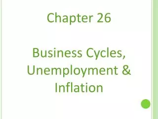 Chapter 26 Business Cycles, Unemployment &amp; Inflation
