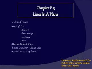 Chapter P.3 Lines In A Plane