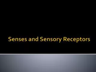 Senses and Sensory Receptors