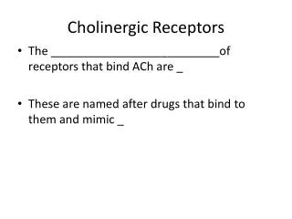 Cholinergic Receptors
