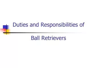 Duties and Responsibilities of Ball Retrievers