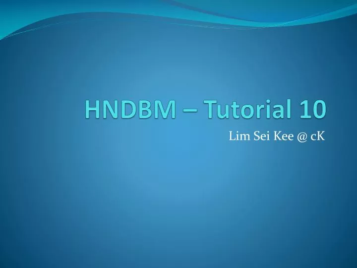 hndbm tutorial 10