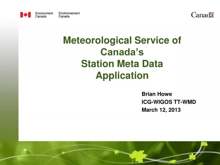 meteorological service of canada s station meta data application