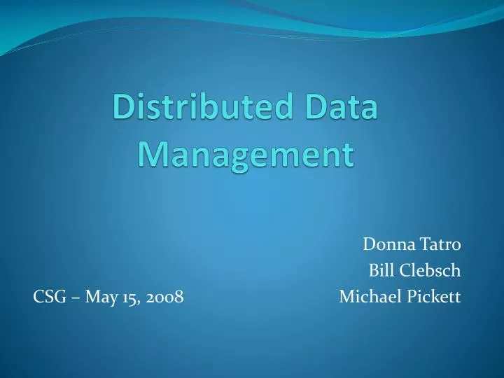 distributed data management