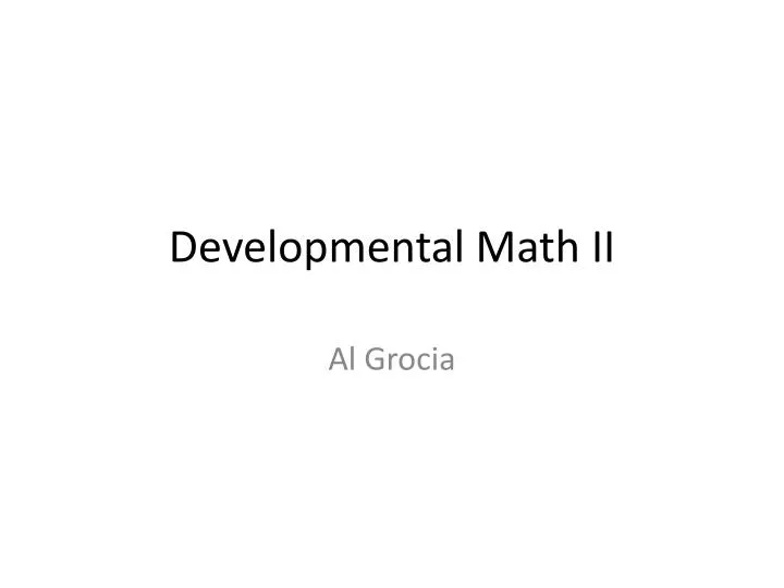 developmental math ii