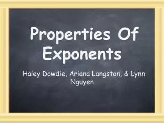 Properties Of Exponents