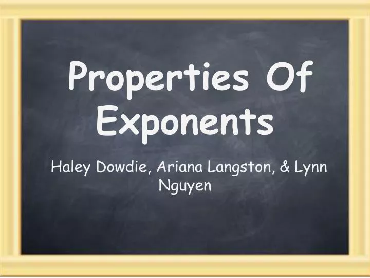 properties of exponents