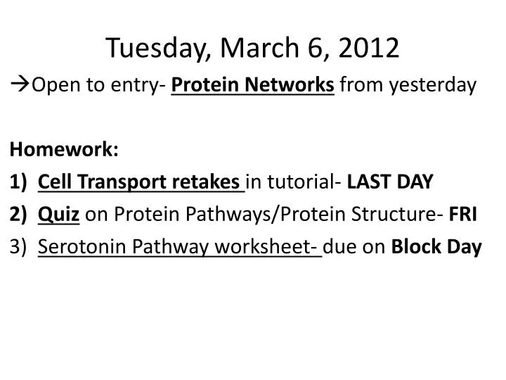 tuesday march 6 2012