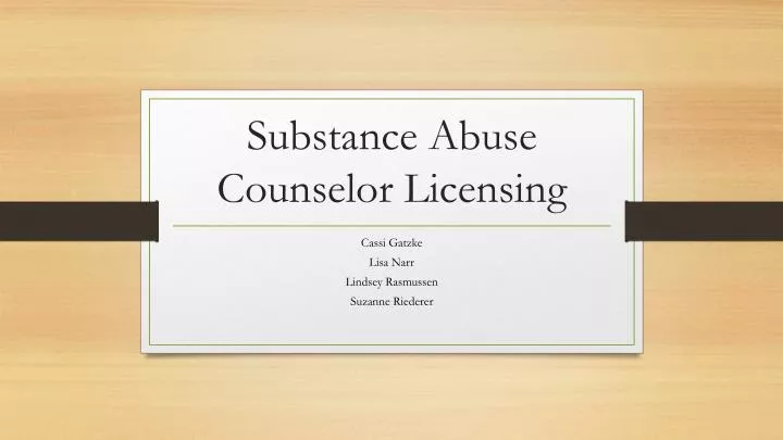 substance abuse counselor licensing