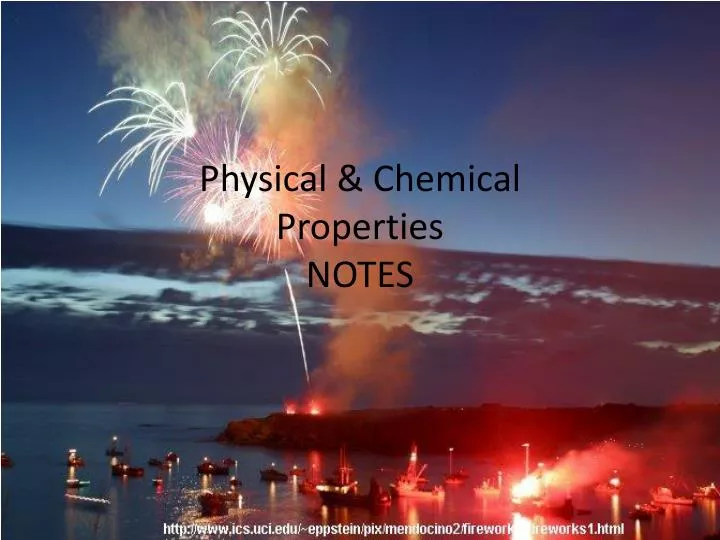 physical chemical properties notes