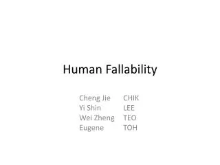 Human Fallability