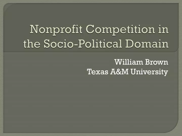 nonprofit competition in the socio political domain