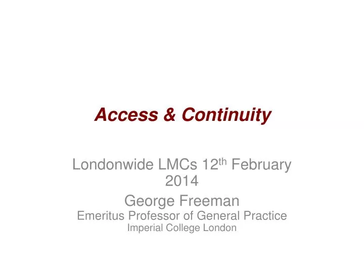 access continuity