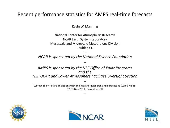 recent performance statistics for amps real time forecasts