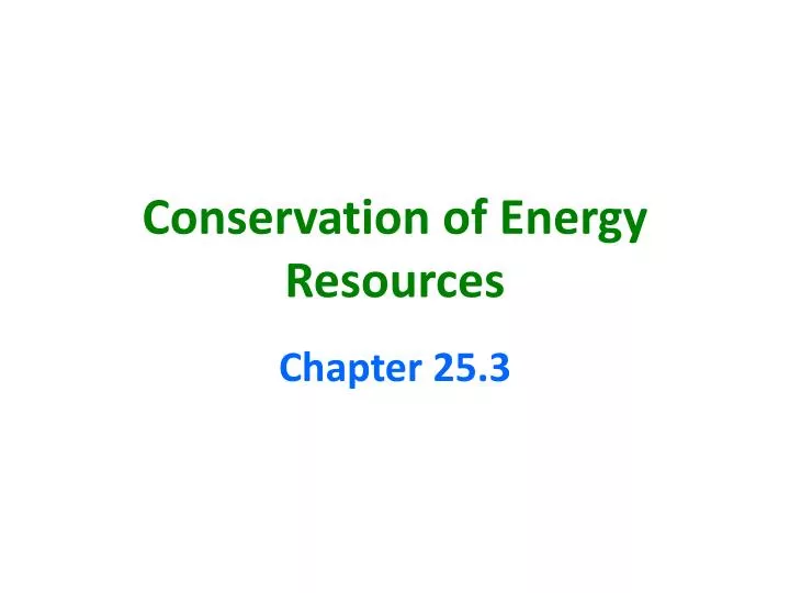 conservation of energy resources