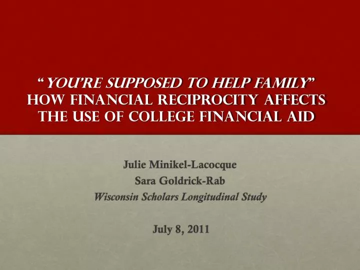 you re supposed to help family how financial reciprocity affects the use of college financial aid