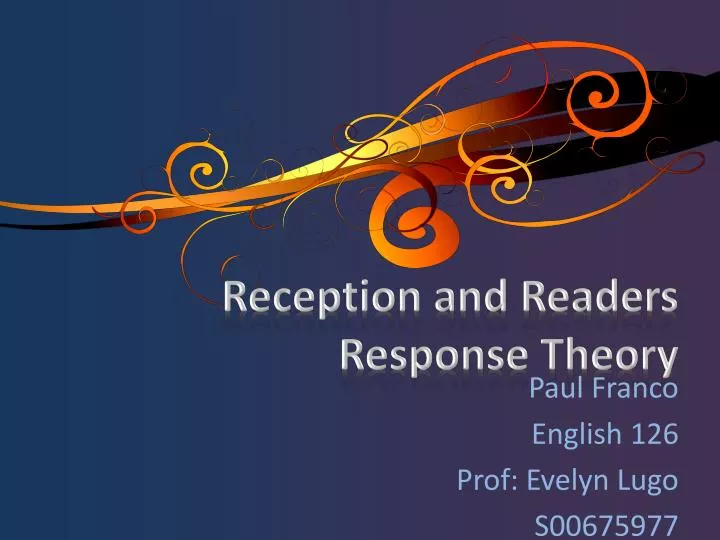 reception and readers response theory
