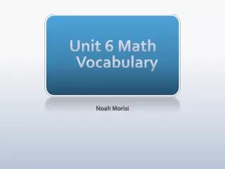 Unit 6 Math Vocabulary
