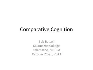 Comparative Cognition