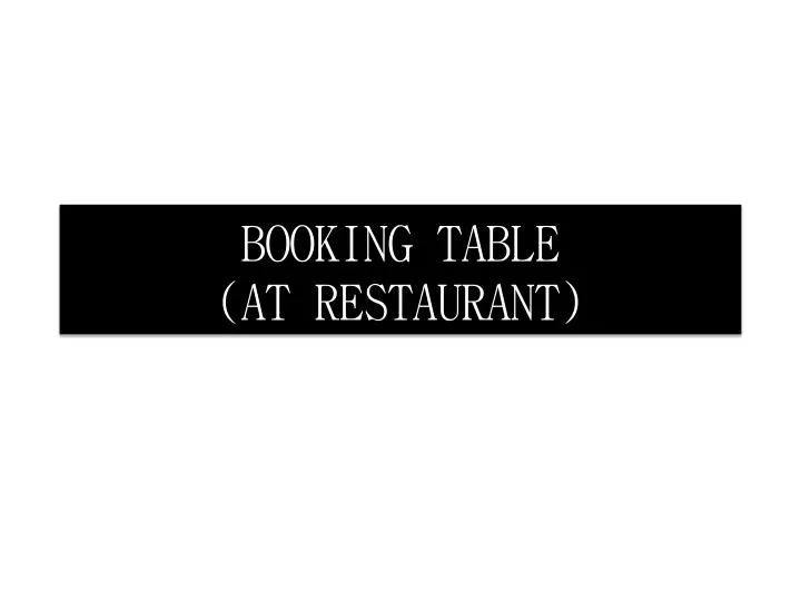 booking table at restaurant