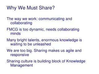 Why We Must Share?