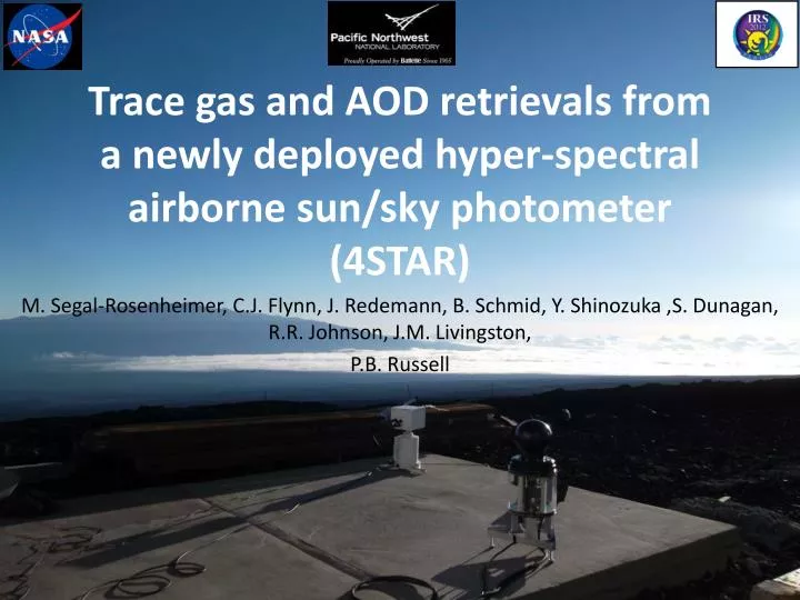trace gas and aod retrievals from a newly deployed hyper spectral airborne sun sky photometer 4star
