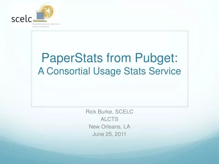 paperstats from pubget a consortial usage stats service