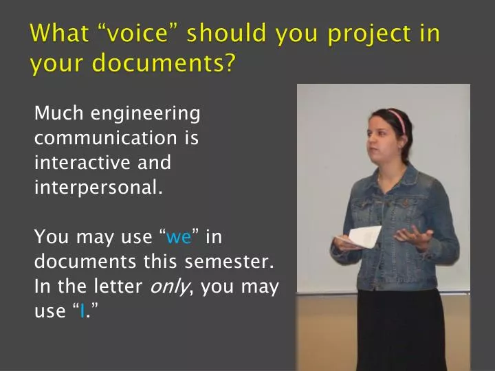 what voice should you project in your documents
