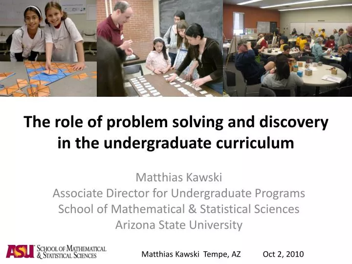 the role of problem solving and discovery in the undergraduate curriculum