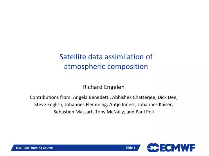 satellite data assimilation of atmospheric composition