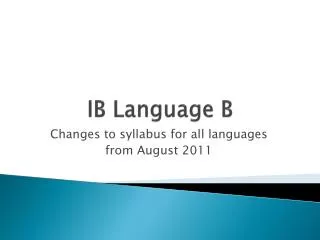 IB Language B